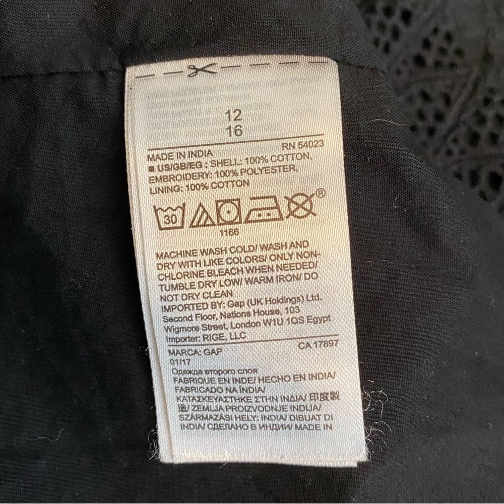 GAP Black Eyelet Cotton Midi Skirt - Picture 11 of 11